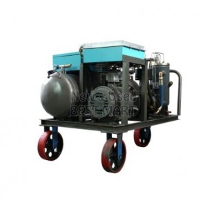 Three Wheels Open Type Screw Air Compressor With 200L Air Tank